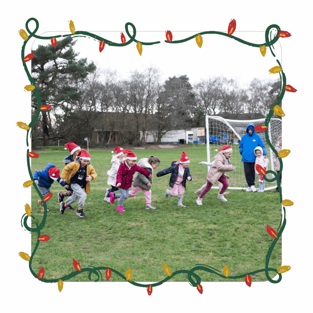 kids playing football at our winter camp at educamps day camps.