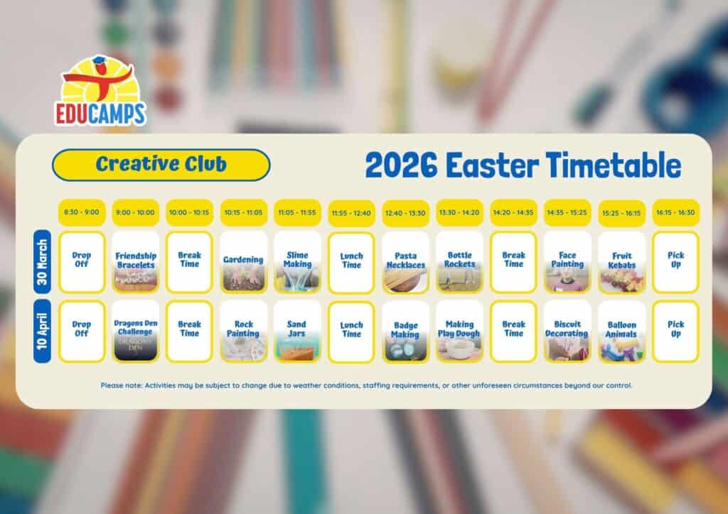 Creative Club Timetable