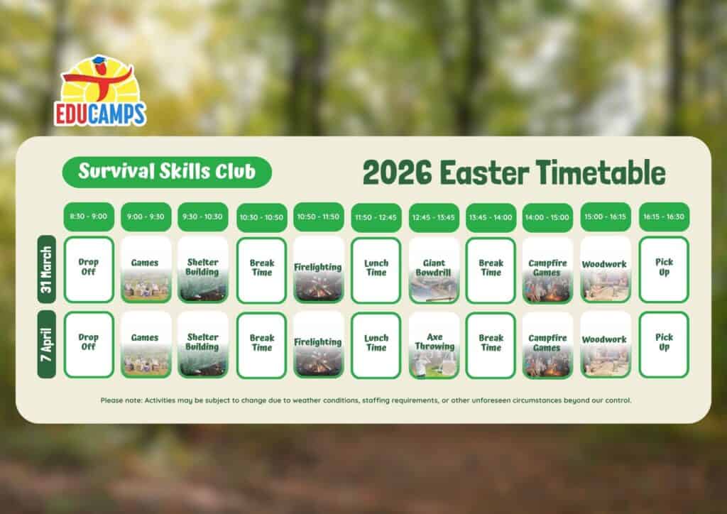 Survival Skills Club Timetable