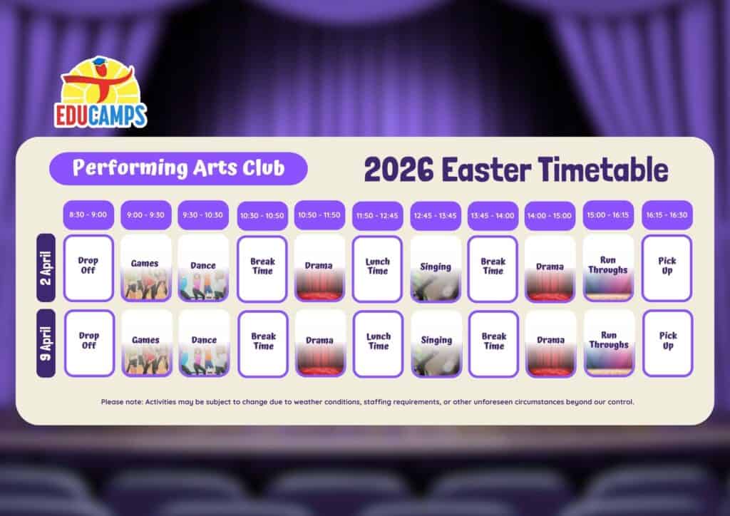 performing arts timetable